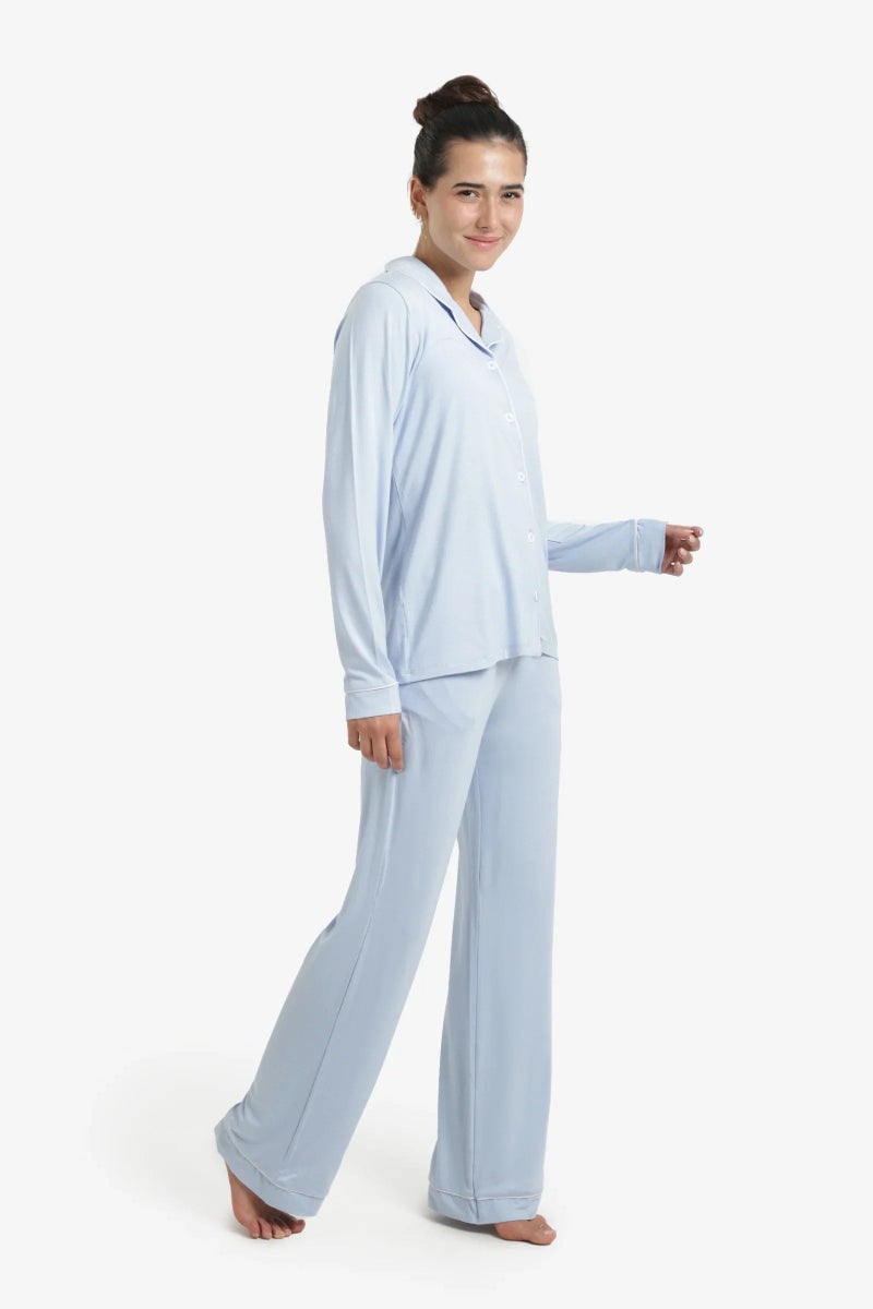 Carina Classic Piped Viscose Pyjama Set - Image 2